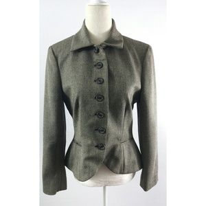 Chaps Womens Blazer Peplum Wool Blend Small